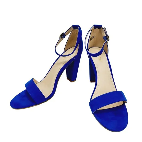 Bamboo Womens Blue High Heel Sandals Size 10 Open Toe Adjustable Strap - Picture 12 of 16